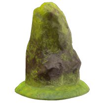 Pierre de jardin moussue